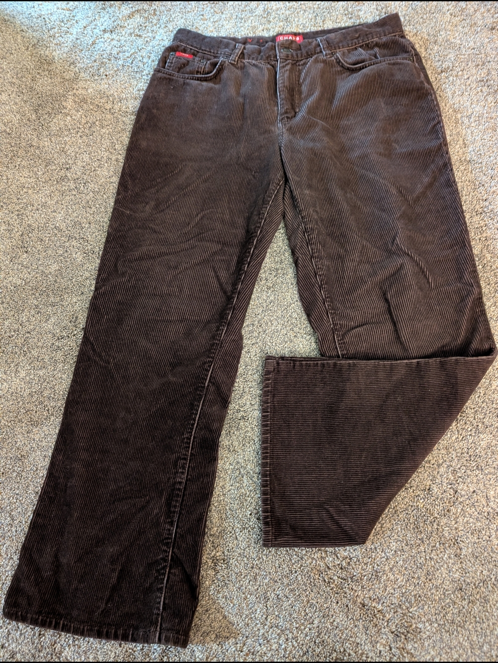 🌼 Women's Chaps Brown Corduroy Petite Pants EUC with Red Label Size 10P
